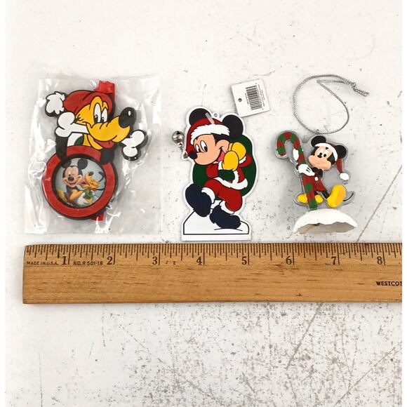 Lot of 3 Disney's Mickey & Pluto w/ Picture Frame Christmas Tree Ornament - Picture 8 of 9